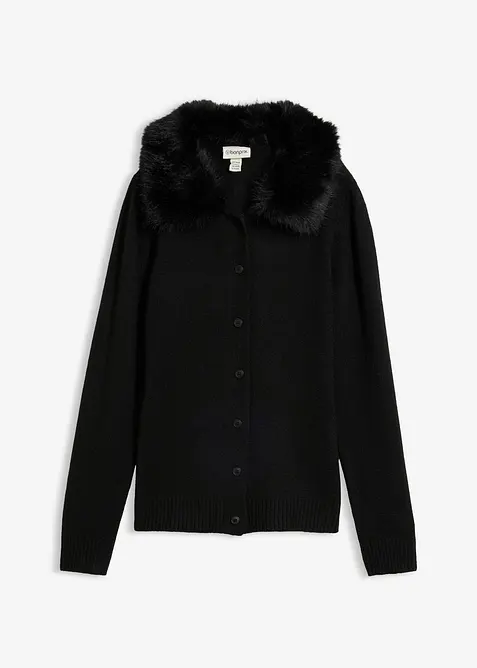 Cardigan i insv&auml;ngd modell med fuskp&auml;lskrage, bonprix