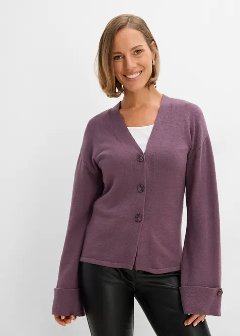 Cardigan i insv&auml;ngd modell av viskosmix, bonprix