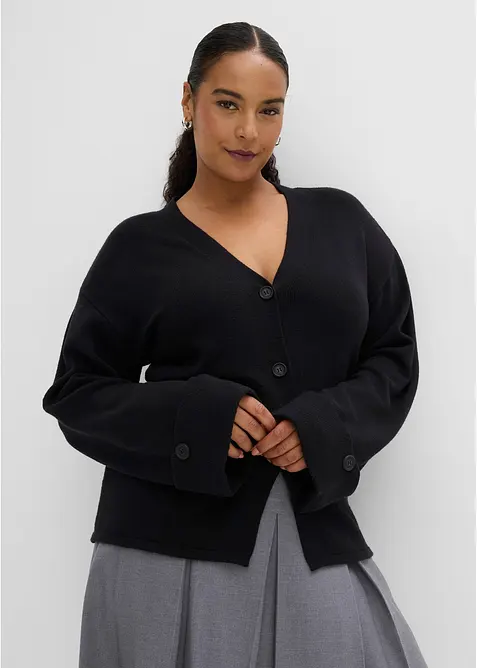 Cardigan i insv&auml;ngd modell av viskosmix, bonprix