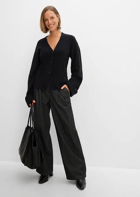 Cardigan i insv&auml;ngd modell av viskosmix, bonprix
