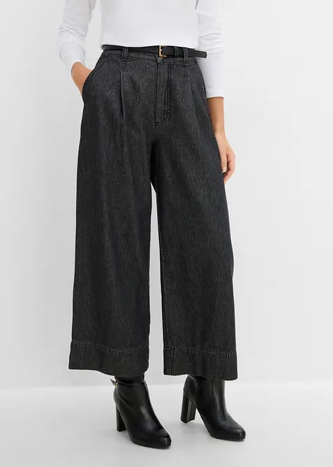 Wide Leg Jeans i kortare modell, bonprix