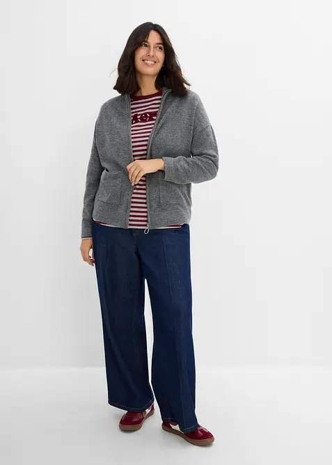 Cardigan med dragkedja, bonprix