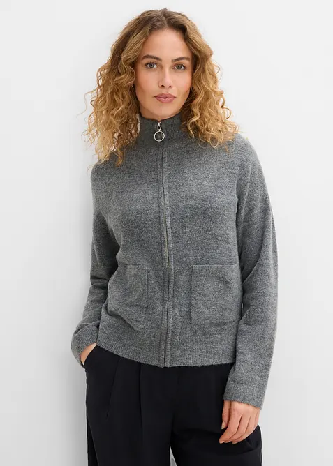 Cardigan med dragkedja, bonprix
