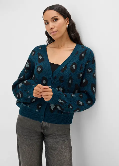 Jacquardm&ouml;nstrad cardigan, bonprix
