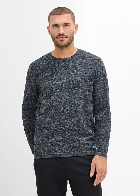 Melerad, l&aring;ng&auml;rmad T-shirt i bomullsmix (3-pack), bonprix