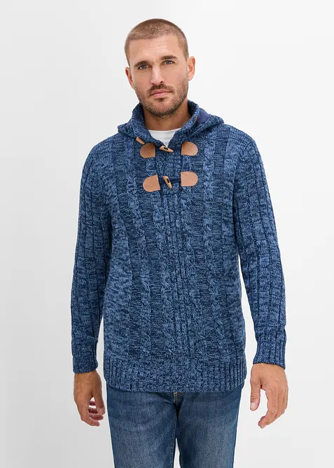 Grovstickad tr&ouml;ja med huva i Regular Fit, bonprix