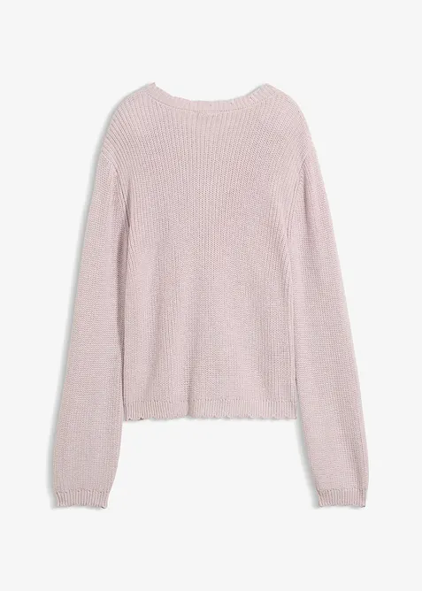 Grovstickad cardigan av bomullsmix, bonprix