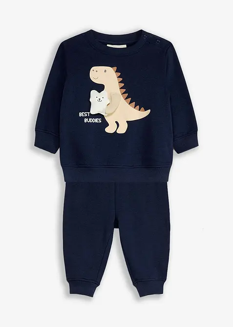 Sweatshirt och byxa med ekologisk bomull (2 delar), bonprix