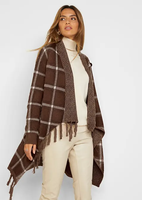 L&aring;ng cardigan med fransar, bonprix