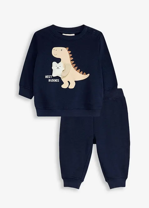 Sweatshirt och byxa med ekologisk bomull (2 delar), bonprix