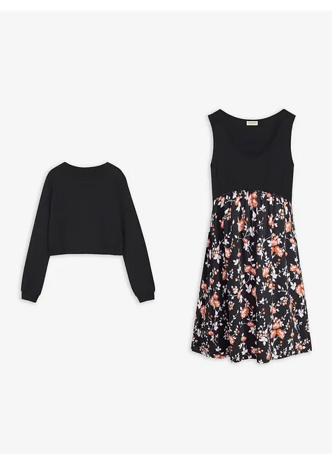 Mamma-/amningskl&auml;nning med sweatshirt (set i 2 delar), bonprix