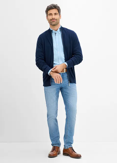 Finstickad cardigan av lyxig merinoull, bonprix