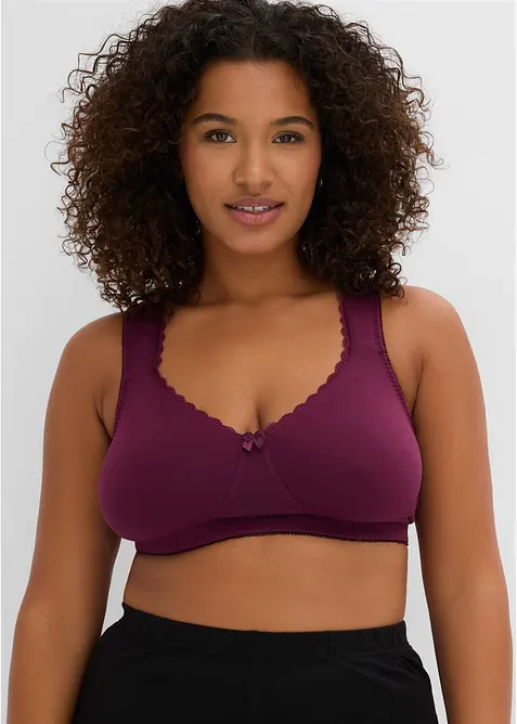 Minimizer-BH i T-shirtmodell utan bygel, med ekologisk bomull (2-pack), bonprix