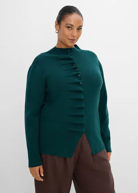 Finstickad cardigan av mjuk viskosmix, bonprix