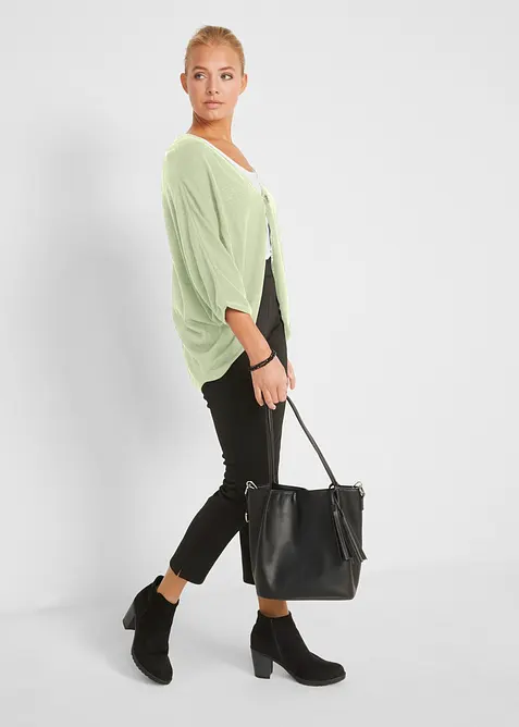 Finstickad cardigan av bomull, bonprix