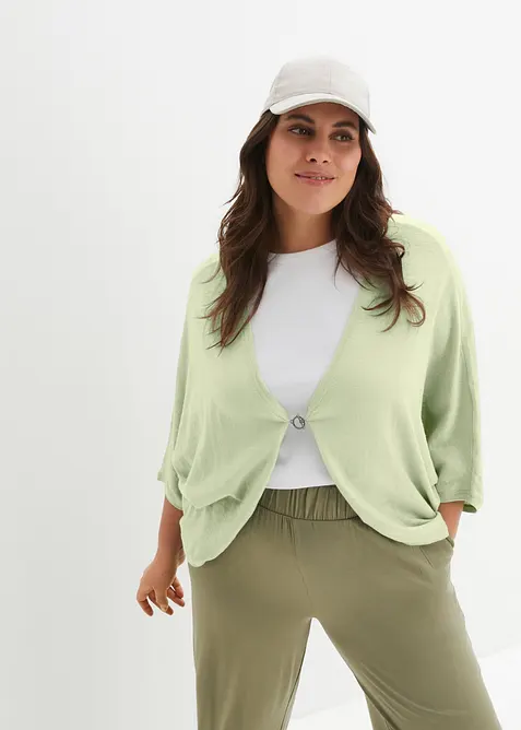 Finstickad cardigan av bomull, bonprix