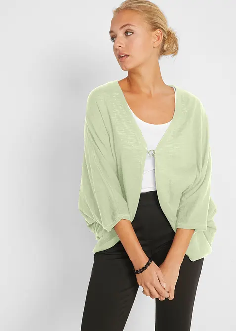 Finstickad cardigan av bomull, bonprix