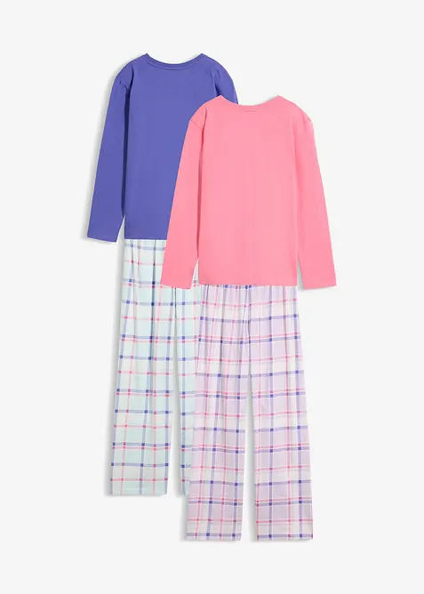 2 pyjamasar av ekologisk bomull (set i 4 delar), bonprix