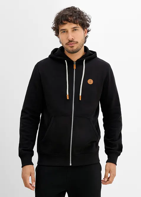 Munkjacka med detaljer i skinnimitation, bonprix
