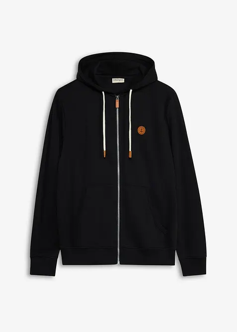 Munkjacka med detaljer i skinnimitation, bonprix