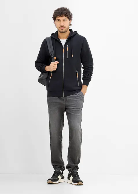Joggerjeans med res&aring;rmidja, Regular Fit, Straight, bonprix