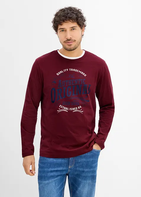 L&aring;ng&auml;rmad T-shirt av ekologisk bomull (2-pack), bonprix