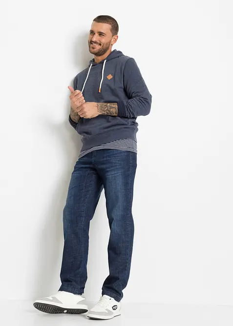 Classic Fit Jeans med f&ouml;rst&auml;rkt gren, Tapered, bonprix