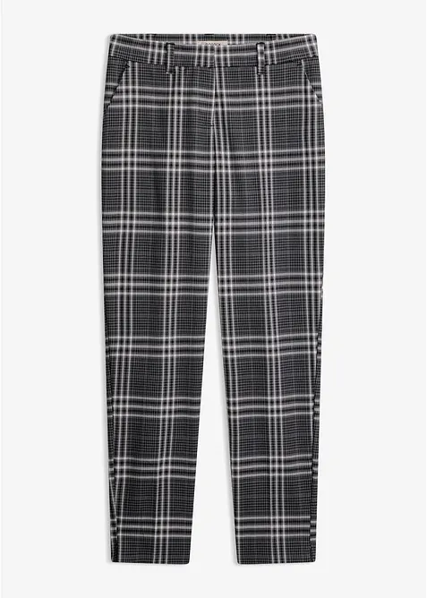 Byxa med stretch och rutigt m&ouml;nster, bonprix
