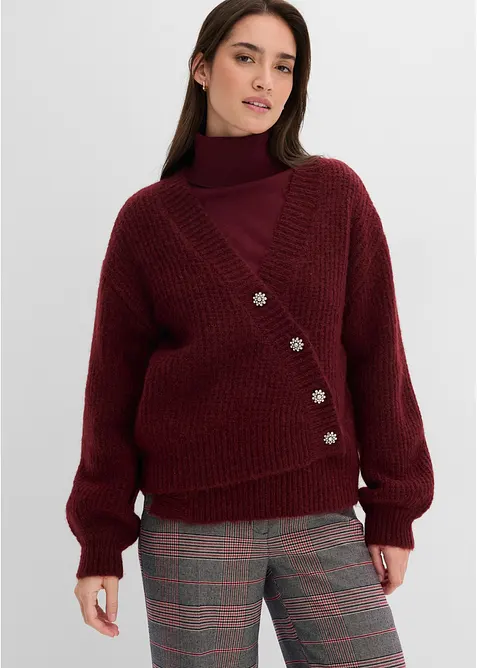 Cardigan med dekorativa knappar, bonprix
