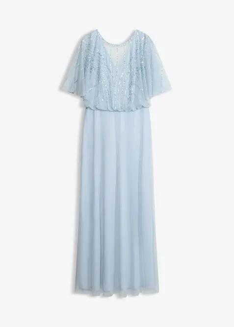 Maxikl&auml;nning i tunn tyll med paljettbroderi, bonprix