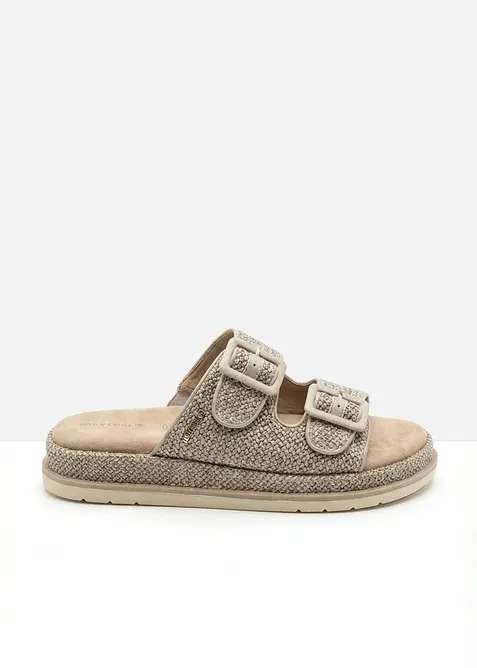 Toffla fr&aring;n Tom Tailor med virkad look och plat&aring;sula, Tom Tailor