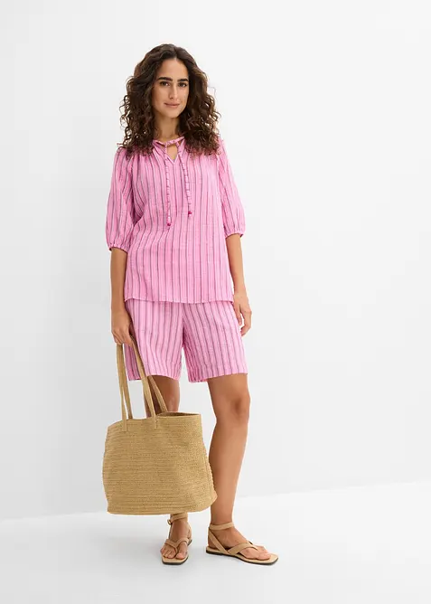 Dra p&aring;-shorts av mjuk bomullsmuslin, bonprix