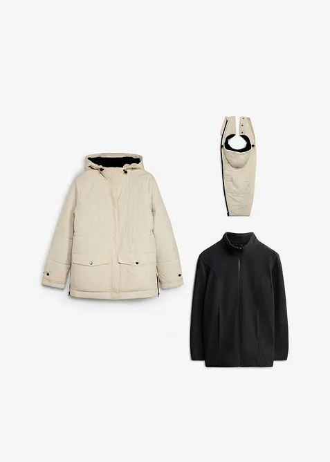 Mammajacka med urtagbar fleecejacka, bonprix