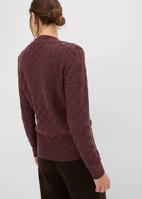 H&aring;lm&ouml;nstrad tr&ouml;ja med omlottlook, bonprix
