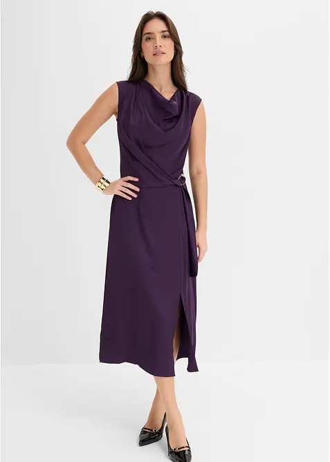 Midikl&auml;nning av satin med mjukt fall, bonprix
