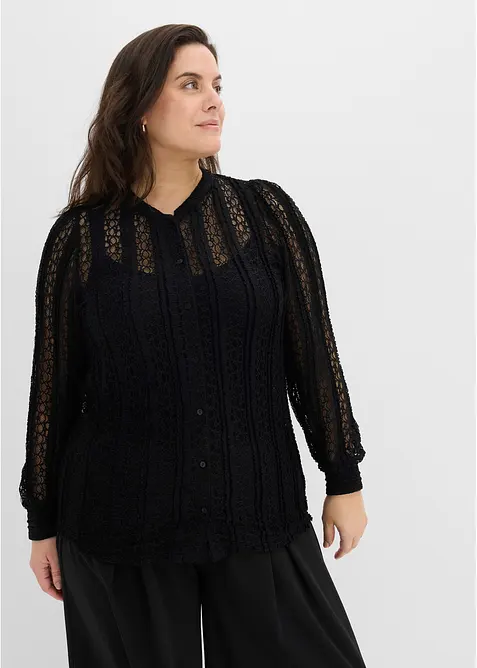 Jerseyblus med linne (2-delat set), bonprix