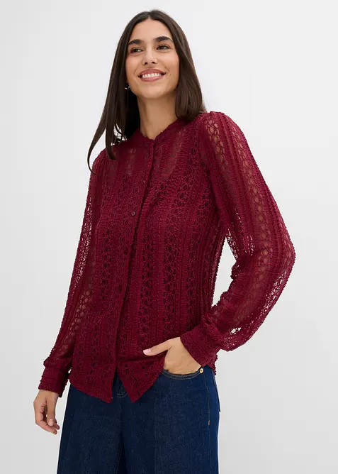 Jerseyblus med linne (2-delat set), bonprix
