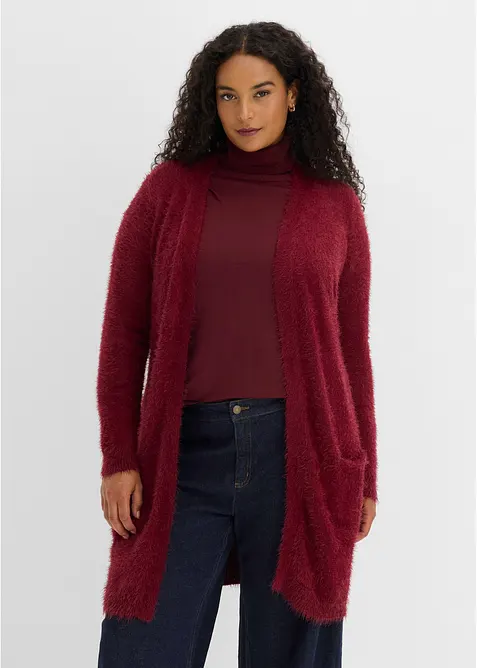 L&aring;ng cardigan med fluffig stil, bonprix