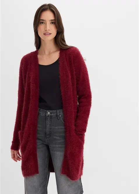 L&aring;ng cardigan med fluffig stil, bonprix