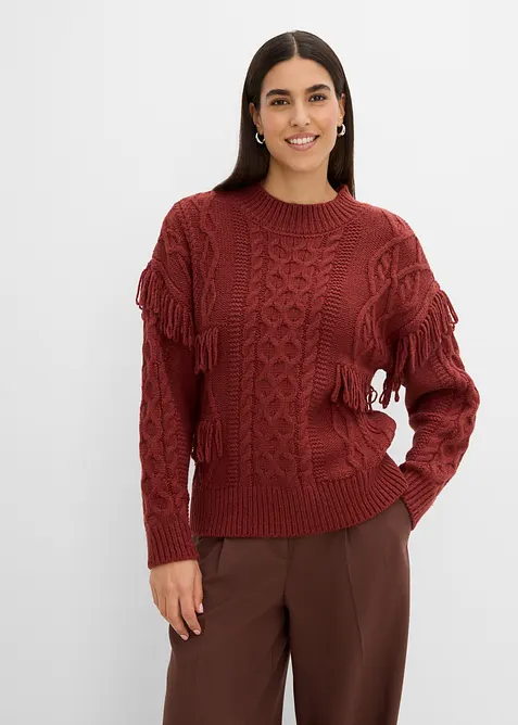 Oversizetr&ouml;ja med fransar, bonprix