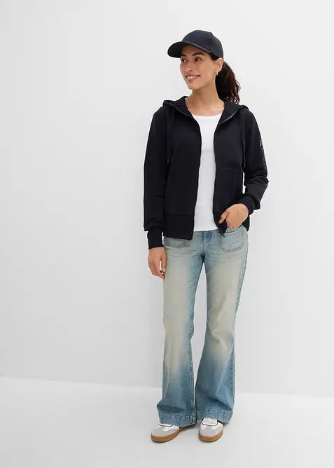 Mjuk sweatshirt med huva, av stabil bomullsmix, bonprix