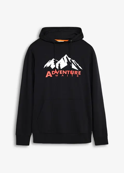 Sweatshirt med huva och ekologisk bomull, bonprix