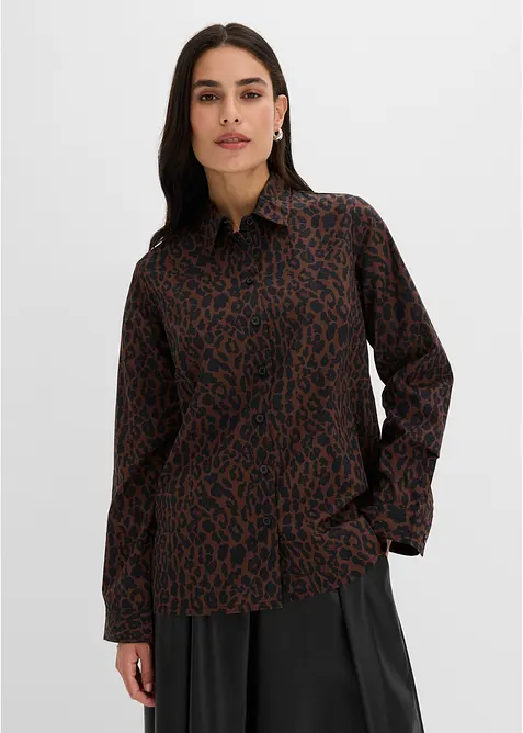 Strykfri skjortblus i bomull, bonprix