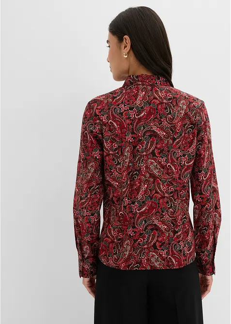 Strykfri skjortblus i bomullsstretch, bonprix