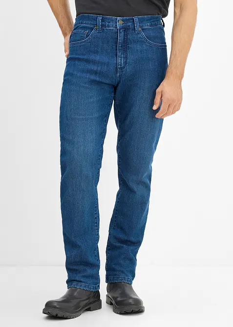 Termojeans med jerseyfoder, Classic Fit, Straight, bonprix