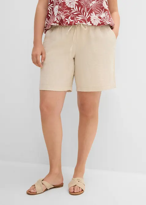 Shorts av viskosmix, med res&aring;rmidja, bonprix