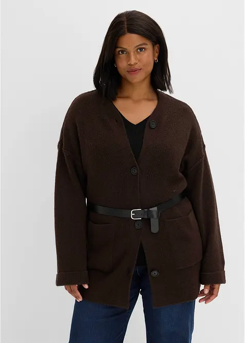 Cardigan med sk&auml;rp, bonprix