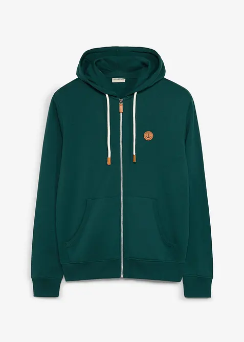 Munkjacka med detaljer i skinnimitation, bonprix