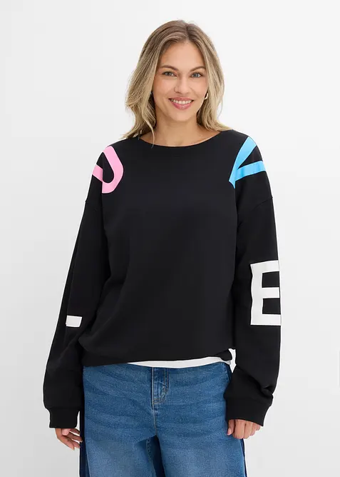 Oversizesweatshirt i mjuk bomullsmix, bonprix