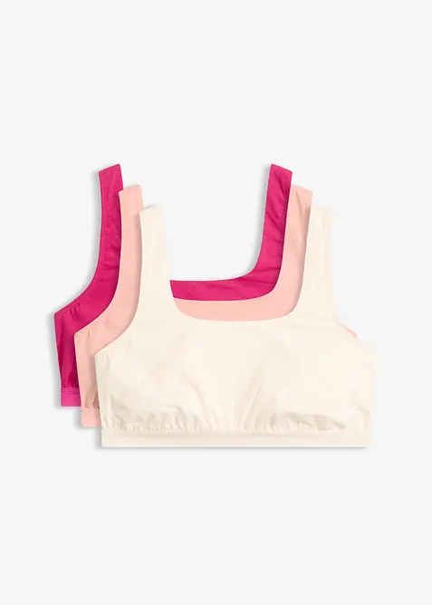 BH-topp med ekologisk bomull (3-pack), bonprix